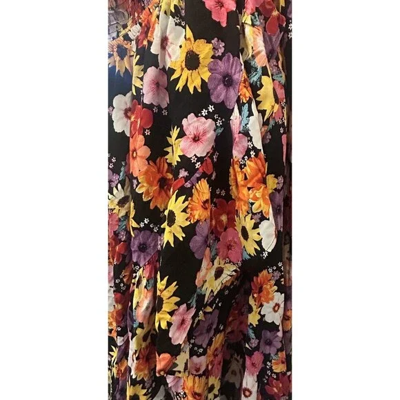 Torrid Maxi Challis Off-Shoulder Tulip Hem Floral Maxi  Dress Plus Size 5X (28) - Picture 12 of 15